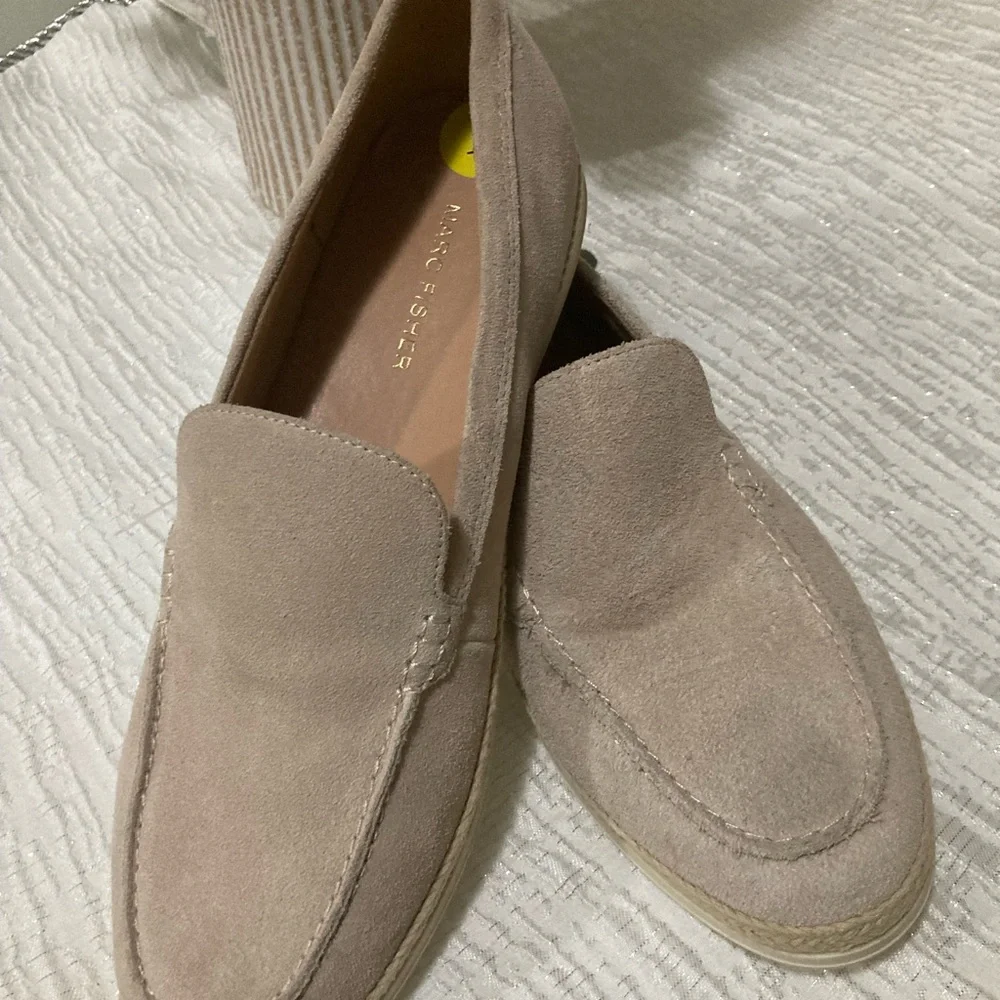 Marc Fisher Men's Taupe Suede Slip-Ons